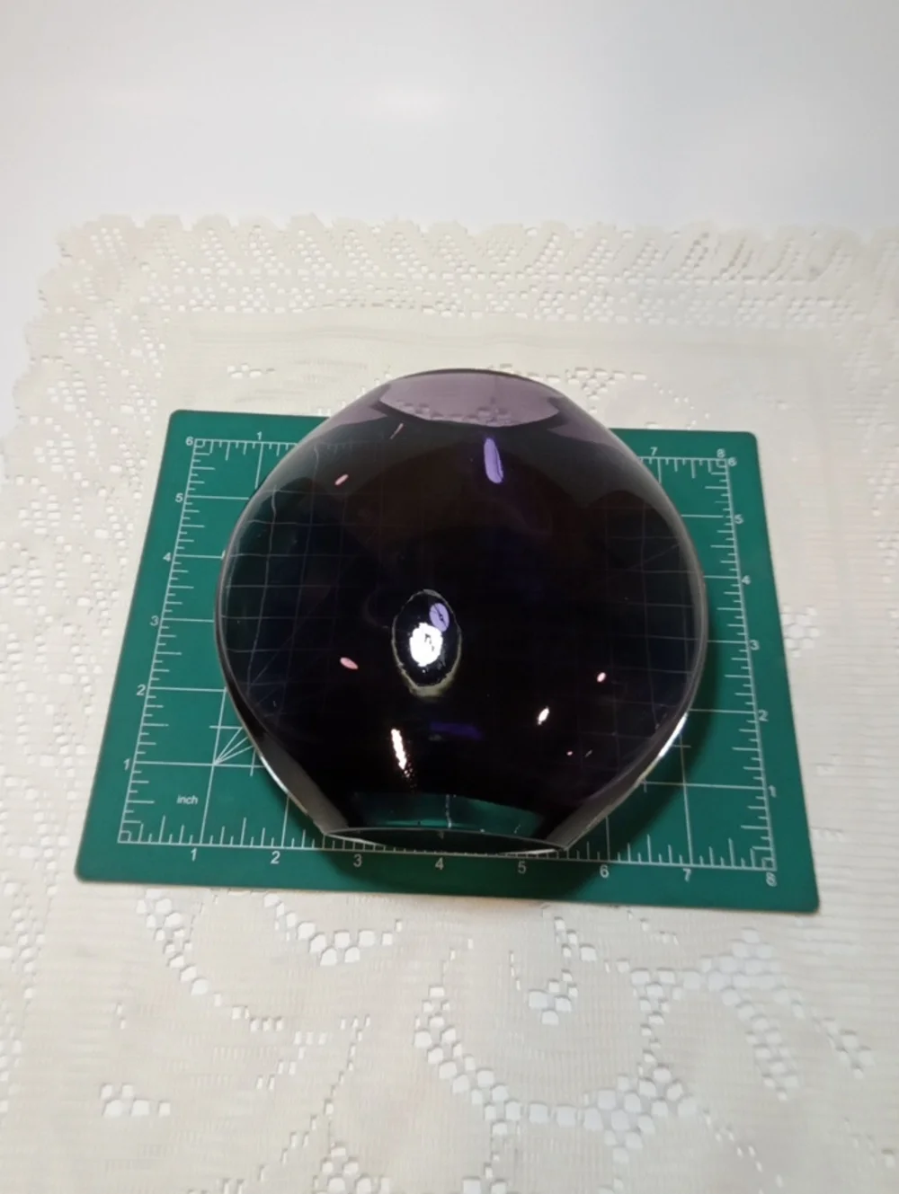 Handblown Purple Round Glass Accent Vase - Elegant Home Accent